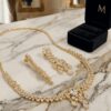 Mirahva Luxury Gold-Tone Necklace & Matching Earrings Jewellery Set
