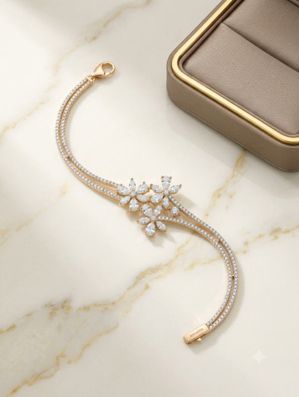 Gemini_Generated_Image_ax7btoax7btoax7b Mirahva Floral Crystal Luxe Bracelet for Women – Elegant Silver-Tone Statement Bracelet