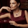 Mirahva Aurum Ruby Royal Bridal Necklace Set