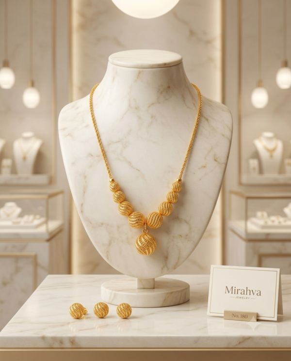 Gemini_Generated_Image_dzo8vjdzo8vjdzo8 Mirahva Textured Bead Gold-Tone Pendant Necklace