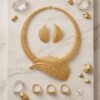 Gemini_Generated_Image_fi7rvrfi7rvrfi7r Mirahva Aurum Ruby Royal Bridal Necklace Set | Luxury Gold-Tone Feather Statement Jewellery Set