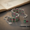 Gemini_Generated_Image_g0iet4g0iet4g0ie Mirahva Green & Maroon Stone Oxidised Silver-Tone Bracelet with Lotus Charm