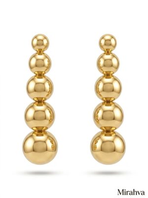 Mirahva Luxe Gold Beaded Drop Earrings for Women