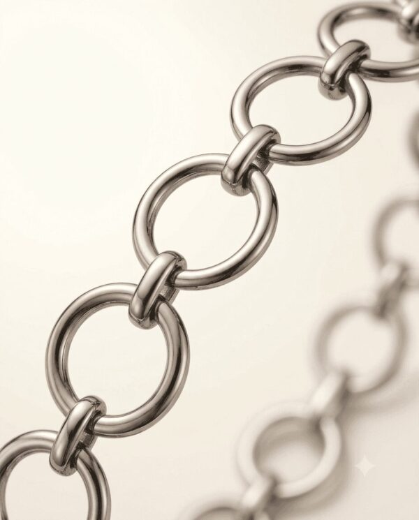 Minimalist Silver-Tone Chain Belt