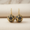Mirahva Black & Gold Royal Beaded Necklace Set with Matching Earrings