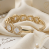 Mirahva Luxe Intertwined Crystal Open Cuff Bracelet
