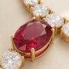 Mirahva Aurum Ruby Royal Bridal Necklace Set