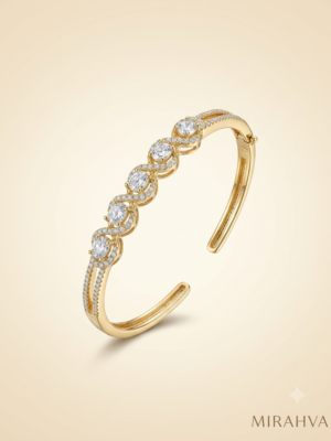 Mirahva Luxe Intertwined Crystal Open Cuff Bracelet