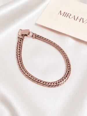Modern Rose Gold Link Bracelet