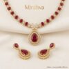 Gemini_Generated_Image_ucolzfucolzfucol Mirahva Aurum Ruby Royal Bridal Necklace Set – Gold Finish with Ruby-Red Stones & Matching Earrings
