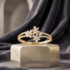 Mirahva Floral Crystal Gold-Tone Open Bangle Bracelet for Women