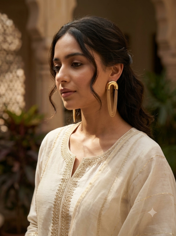 Gemini_Generated_Image_vyerarvyerarvyer Mirahva Gold-Tone U-Shape Chain Drop Earrings for Women | Elegant Statement Earrings