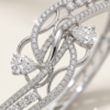 Mirahva Luxe Crystal Floral Open Cuff Bracelet for Women