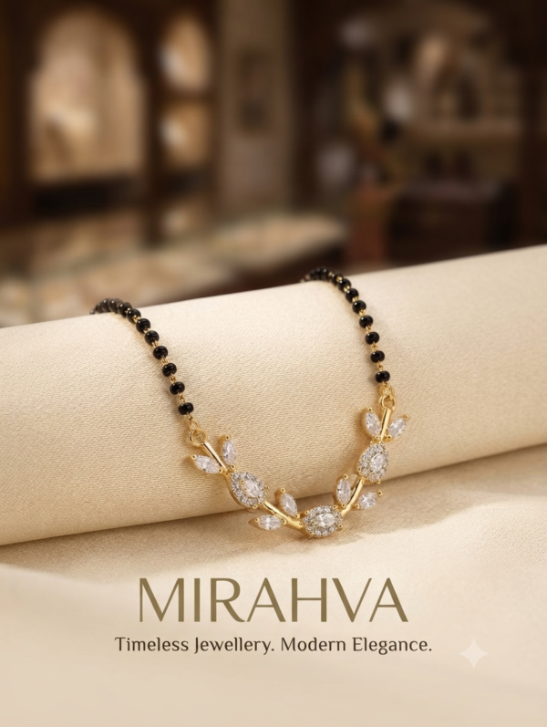 Gemini_Generated_Image_xi5e8xxi5e8xxi5e Mirahva Floral Vine Gold-Plated Mangalsutra Bracelet
