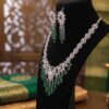 Mirahva Aurum Ruby Royal Bridal Necklace Set | Luxury CZ & Ruby-Inspired Wedding Jewelry with Matching Earrings