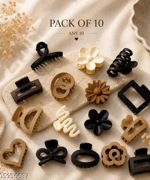 Assorted Matte Claw Clips (Pack of 10)