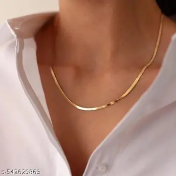 Classic Gold Herringbone Necklace