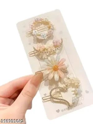 Delicate Pearl & Floral Hair Pin Set
